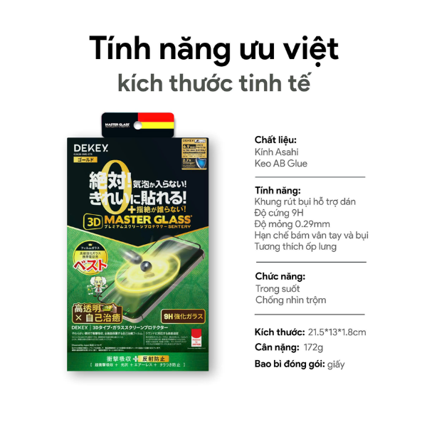 Cường Lực iPhone Dekey Trong tự dán 3