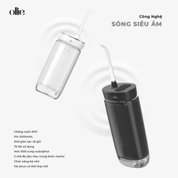 Máy tăm nước cầm tay OLF-AC-SG01-W, màu trắng, Hiệu OLLIE 3