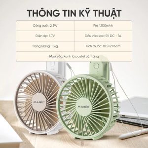 Quạt cầm tay Magic A-011 Folding Mini Fan 1200 mAh 6